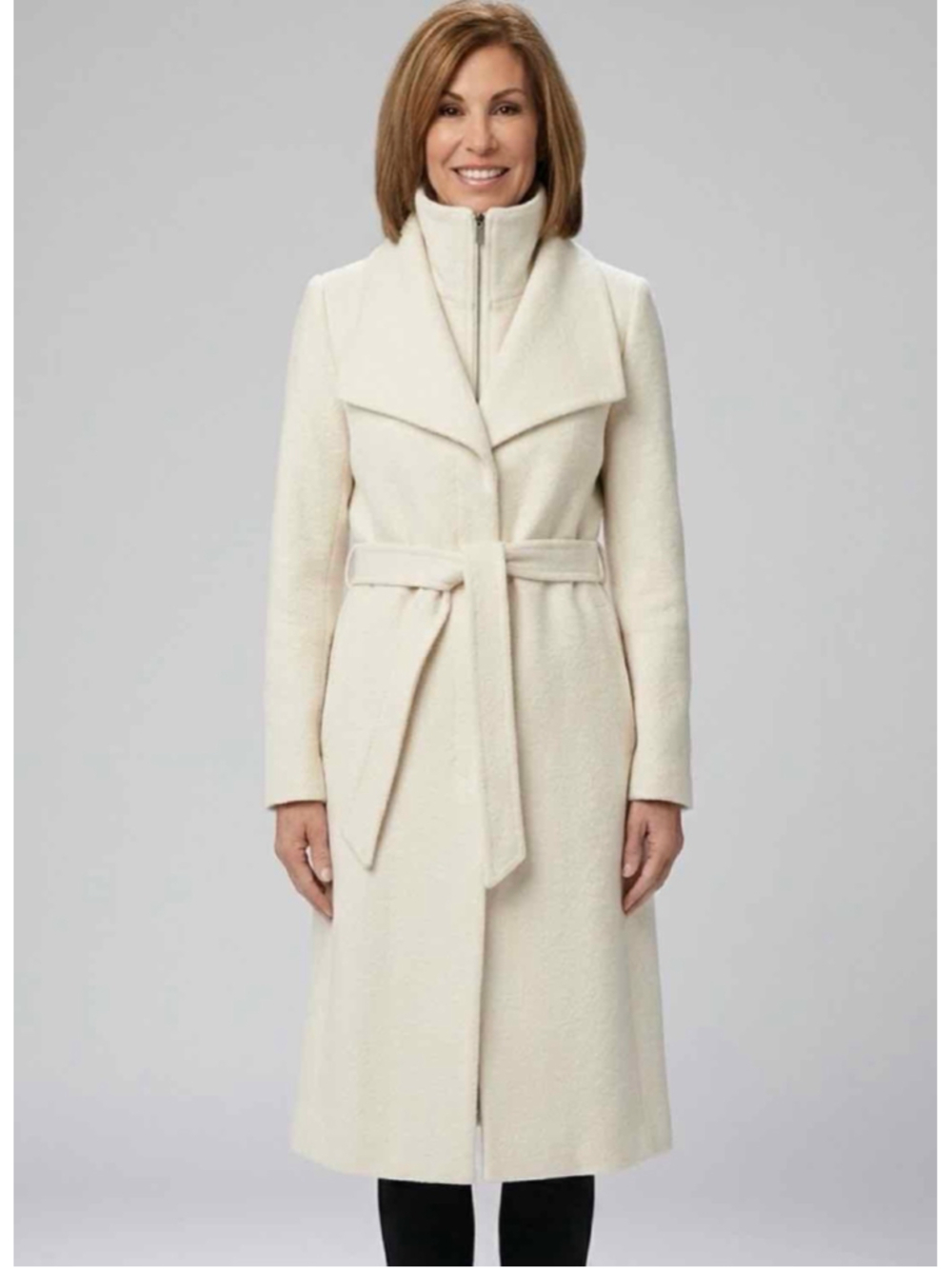 Soia & Kyo Ilana Hooded Wool Blend Coat NWT Medium Powder
